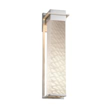 Pacific Single Light 24" Tall Integrated LED Outdoor Wall Sconce with Weave Patterned Rectangular Artisan Glass Shade