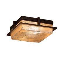 Avalon Single Light 10" Wide Integrated LED Flush Mount Square Ceiling Fixture with Mercury Glass Artisan Shade