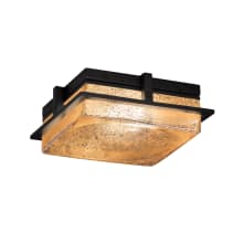 Avalon Single Light 10" Wide Integrated LED Flush Mount Square Ceiling Fixture with Mercury Glass Artisan Shade