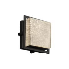 Fusion Single Light 6-1/2" High Integrated 3000K LED Outdoor Wall Sconce with Mercury Artisan Glass Shade - ADA Compliant