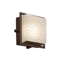 Fusion Single Light 6-1/2" High Integrated 3000K LED Outdoor Wall Sconce with Woven Artisan Glass Shade - ADA Compliant