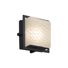 Fusion Single Light 6-1/2" High Integrated 3000K LED Outdoor Wall Sconce with Woven Artisan Glass Shade - ADA Compliant