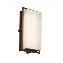 Fusion Single Light 12" High Integrated 3000K LED Outdoor Wall Sconce with Woven Artisan Glass Shade - ADA Compliant