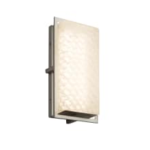 Fusion Single Light 12" High Integrated 3000K LED Outdoor Wall Sconce with Woven Artisan Glass Shade - ADA Compliant