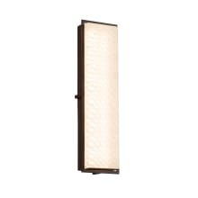 Avalon Single Light 24" Tall Integrated LED Outdoor Wall Sconce with Weave Patterned Artisan Glass Shade
