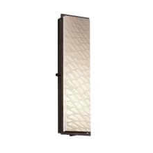 Avalon Single Light 24" Tall Integrated LED Outdoor Wall Sconce with Weave Patterned Artisan Glass Shade