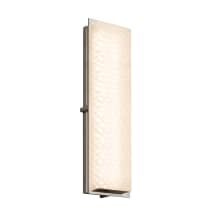 Avalon Single Light 24" Tall Integrated LED Outdoor Wall Sconce with Weave Patterned Artisan Glass Shade