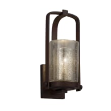 Fusion Single Light 12-1/2" High Outdoor Wall Sconce with Mercury Artisan Glass Shade