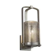 Fusion Single Light 12-1/2" High Outdoor Wall Sconce with Mercury Artisan Glass Shade