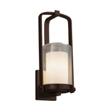 Fusion Single Light 12-1/2" High Outdoor Wall Sconce with Opal Artisan Glass Shade