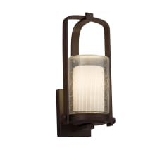 Fusion Single Light 12-1/2" High Outdoor Wall Sconce with Ribbon Artisan Glass Shade