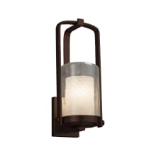 Fusion Single Light 12-1/2" High Outdoor Wall Sconce with Woven Artisan Glass Shade