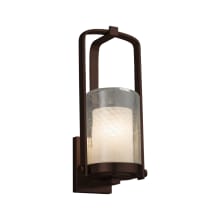 Fusion Single Light 12-1/2" High Integrated 3000K LED Outdoor Wall Sconce with Woven Artisan Glass Shade
