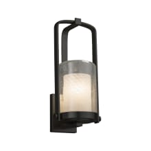 Fusion Single Light 12-1/2" High Integrated 3000K LED Outdoor Wall Sconce with Woven Artisan Glass Shade