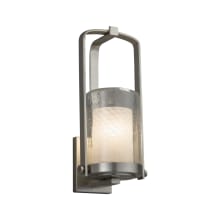 Fusion Single Light 12-1/2" High Outdoor Wall Sconce with Woven Artisan Glass Shade