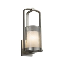 Fusion Single Light 12-1/2" High Integrated 3000K LED Outdoor Wall Sconce with Woven Artisan Glass Shade