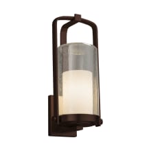Fusion Single Light 16-1/2" High Outdoor Wall Sconce with Opal Artisan Glass Shade