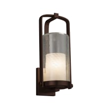 Fusion Single Light 16-1/2" High Outdoor Wall Sconce with Woven Artisan Glass Shade