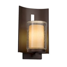 Fusion Single Light 12-3/4" High Outdoor Wall Sconce with Almond Artisan Glass Shade