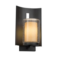 Fusion Single Light 12-3/4" High Integrated 3000K LED Outdoor Wall Sconce with Almond Artisan Glass Shade