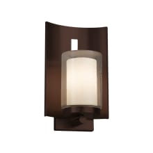 Fusion Single Light 12-3/4" High Outdoor Wall Sconce with Opal Artisan Glass Shade