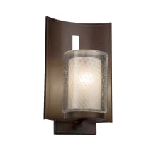 Fusion Single Light 12-3/4" High Integrated 3000K LED Outdoor Wall Sconce with Woven Artisan Glass Shade