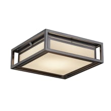 Fusion 12" Wide LED Outdoor Flush Mount Square Ceiling Fixture