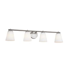 Alpino 4 Light 35" Wide Vanity Light with Opal Artisan Glass Shades