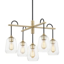 Arcwell 5 Light 27" Wide Chandelier with Clear Artisan Glass Shades