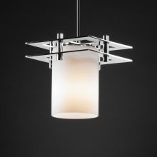 Fusion 1 Light Mini Pendant with Rigid Stem Kit and Cylindrical Shade with Flat Rim