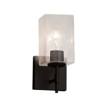 Union Single Light 9-1/2" Tall Integrated LED Wall Sconce with Cylindrical Seeded Glass Shade