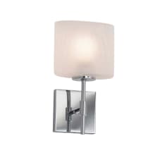 Union Single Light 11-1/4" Tall Integrated LED Wall Sconce with Frosted Crackle Oval Shade