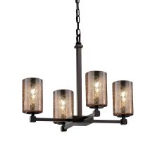 Fusion 21" Tetra 4 Light Shaded Chandelier