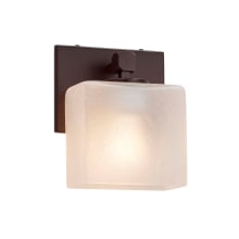 Tetra Single Light 8" Tall Wall Sconce with Frosted Crackle Rectangular Glass Shade