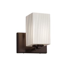 Fusion 8" Tall Bathroom Sconce with Flat Rimmed Square Shade from the Era Series