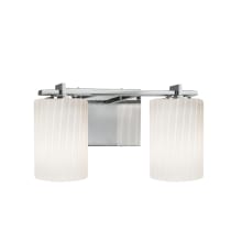 Fusion 2 Light 14" Wide LED Bathroom Vanity Light with Flat Rimmed Cylinder Shades from the Era Series