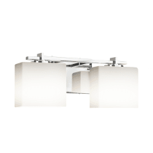 Fusion 2 Light 16" Wide Bathroom Vanity Light with Rectangle Opal Shades from the Era Series