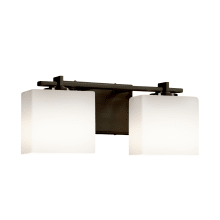 Fusion 2 Light 16" Wide Bathroom Vanity Light with Rectangle Opal Shades from the Era Series