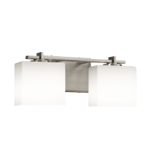 Fusion 2 Light 16" Wide Bathroom Vanity Light with Rectangle Opal Shades from the Era Series