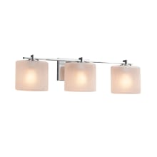 Fusion 3 Light 24" Wide Bathroom Vanity Light with Oval Frosted Crackle Shades from the Era Series