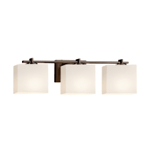 Fusion 3 Light 26" Wide Bathroom Vanity Light with Rectangle Opal Shades from the Era Series