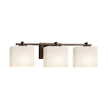 Fusion 3 Light 26" Wide LED Bathroom Vanity Light with Rectangle Opal Shades from the Era Series