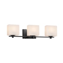 Fusion 3 Light 26" Wide Bathroom Vanity Light with Rectangle Opal Shades from the Era Series