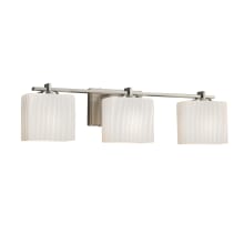 Fusion 3 Light 26" Wide Bathroom Vanity Light with Rectangle Ribbon Shades from the Era Series