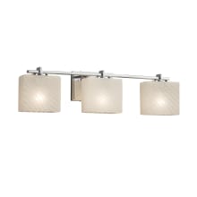 Fusion 3 Light 26" Wide Bathroom Vanity Light with Rectangle Weave Shades from the Era Series