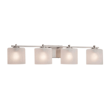 Fusion 4 Light 34" Wide LED Bathroom Vanity Light with Oval Frosted Crackle Shades from the Era Series