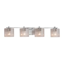 Fusion 4 Light 34" Wide Bathroom Vanity Light with Oval Seeded Shades from the Era Series