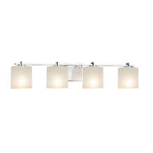 Fusion 4 Light 37" Wide Bathroom Vanity Light with Oval Weave Shades from the Era Series