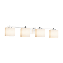 Fusion 4 Light 36" Wide Bathroom Vanity Light with Rectangle Opal Shades from the Era Series