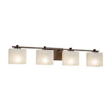 Fusion 4 Light 36" Wide LED Bathroom Vanity Light with Rectangle Weave Shades from the Era Series